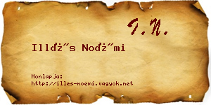 Illés Noémi névjegykártya